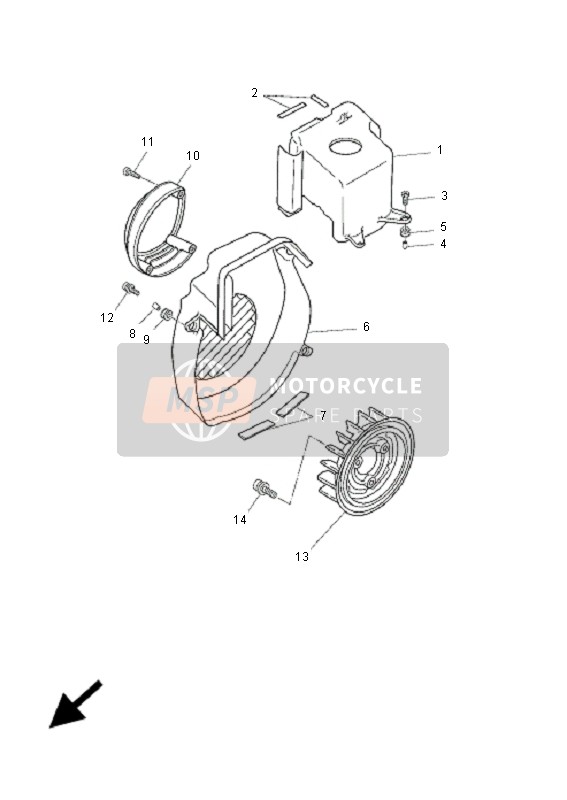 Yamaha CW50L BWS 2006 Air Shroud & Fan for a 2006 Yamaha CW50L BWS